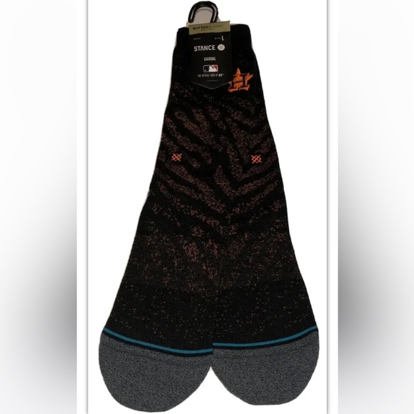 Stance Astros Mesh Crew Socks 1 Pair Men 9-13 Black Orange Baseball MLB Houston - Picture 9 of 11